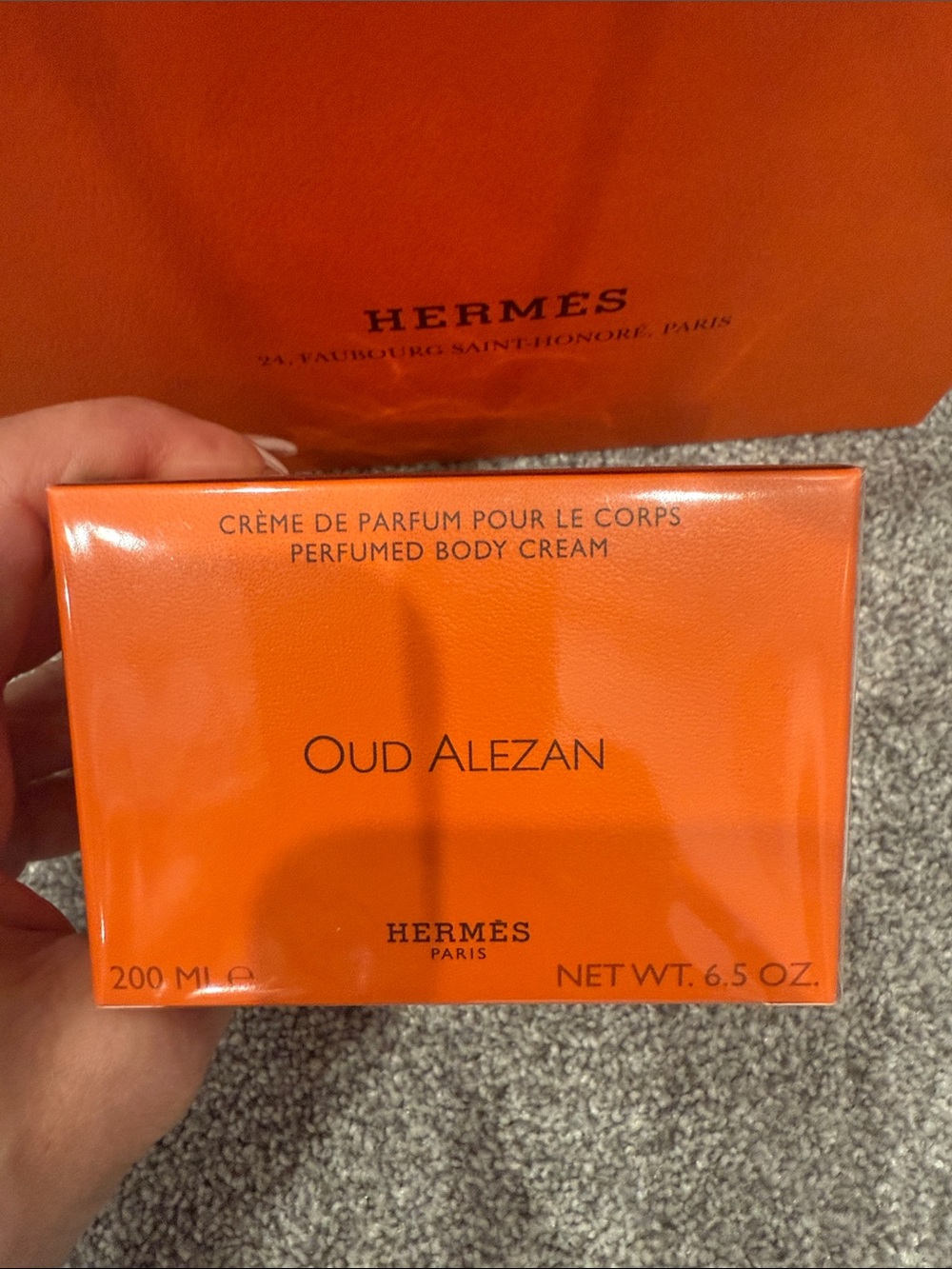 Hermès Oud Alezan Body Cream in Orange Packaging